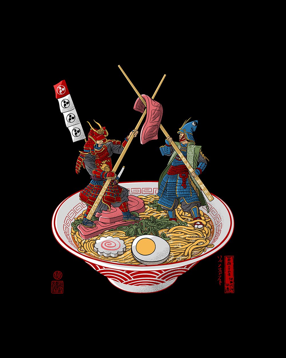 Samurai Duel over Ramen T-Shirt