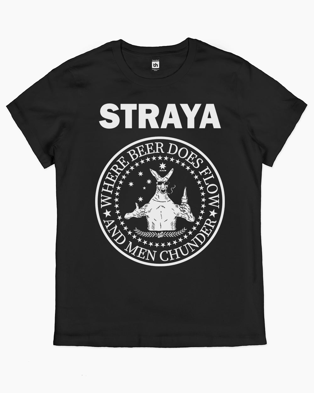 Straya - Where Beer Does Flow & Men Chunder T-Shirt