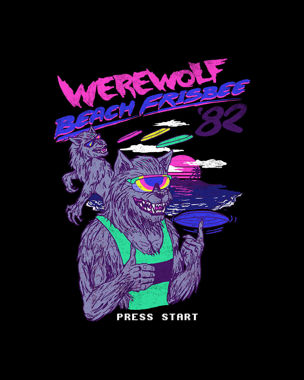 Werewolf Beach Frisbee T-Shirt