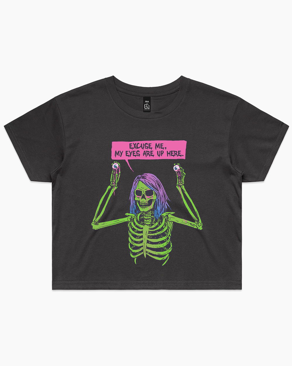 My Eyes are Up Here Crop Tee