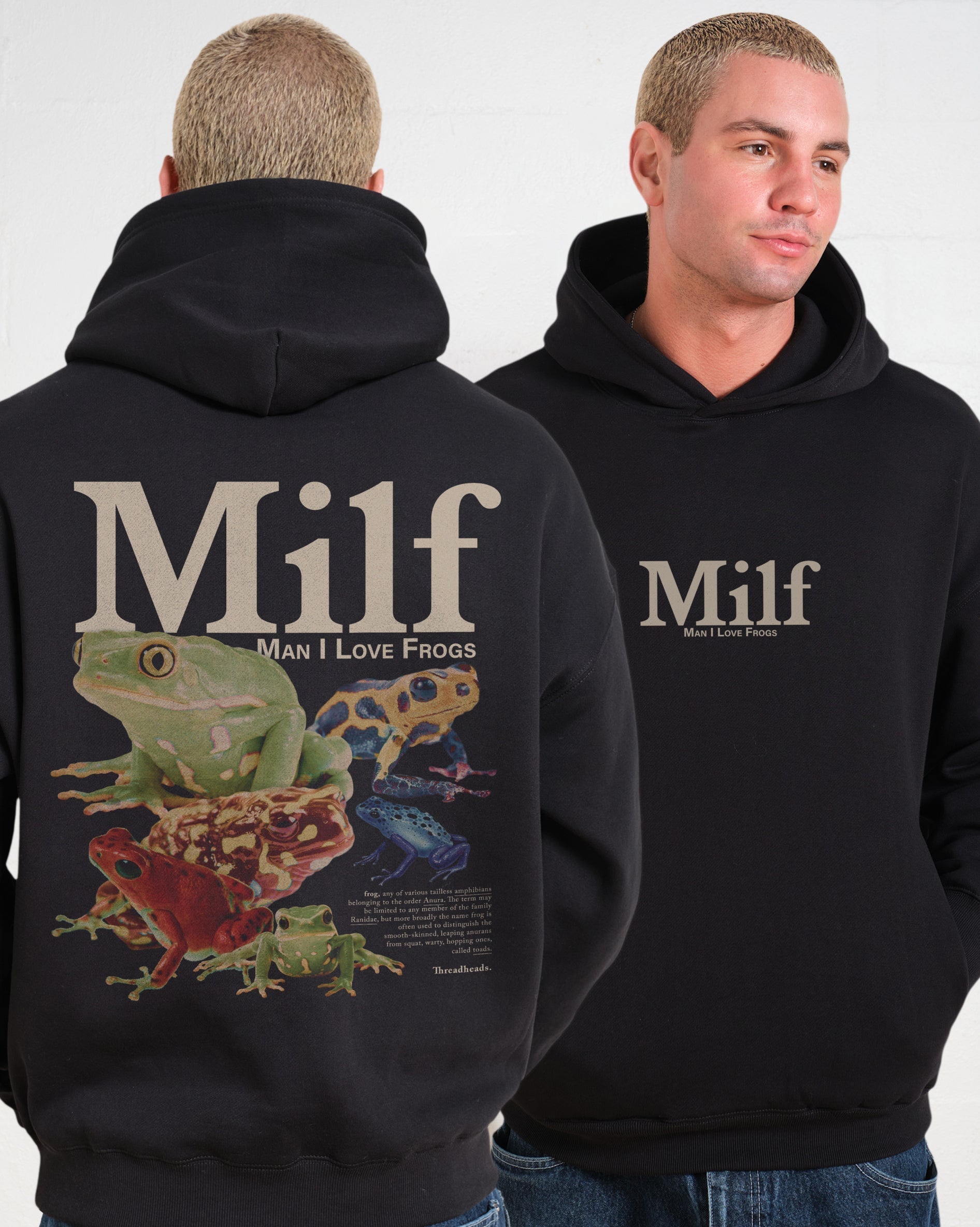 Man I Love Frogs Front and Back Hoodie