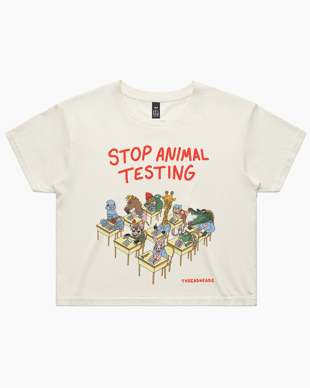 Stop Animal Testing Crop Tee