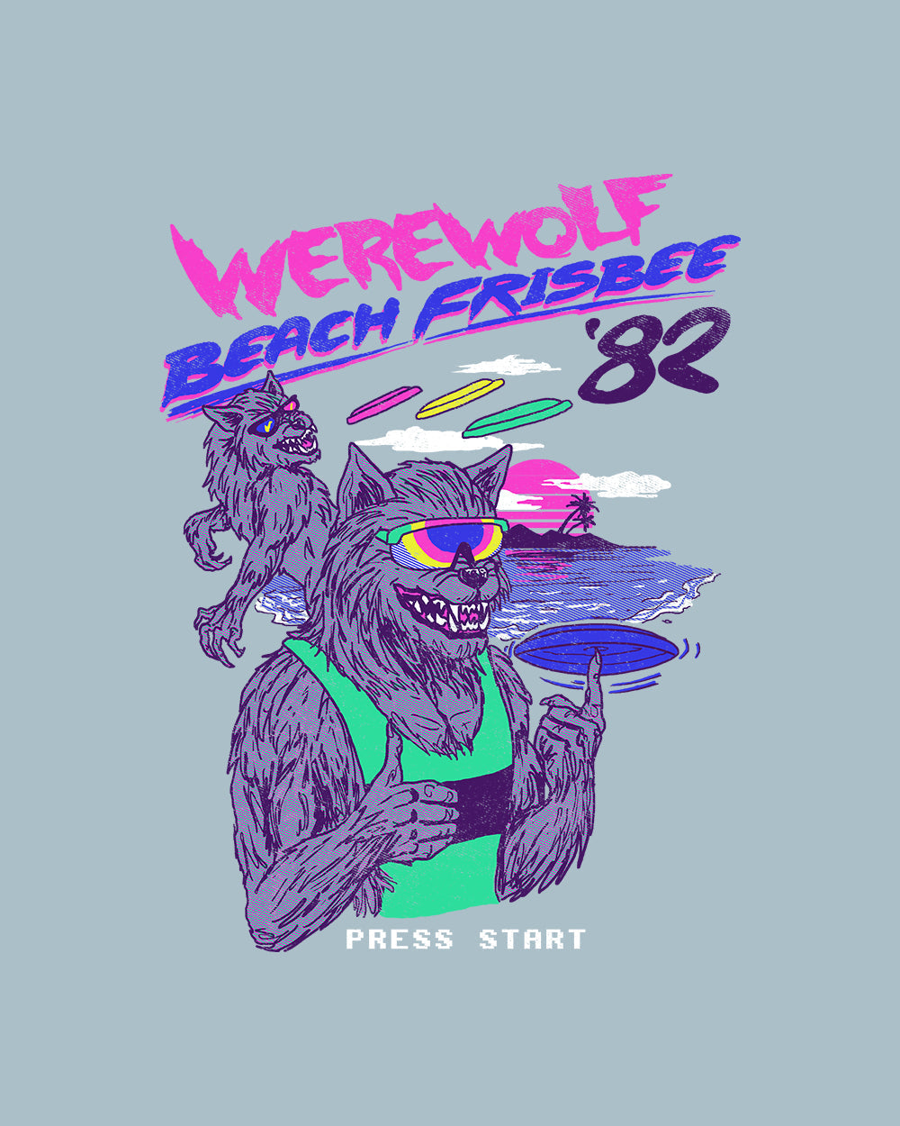 Werewolf Beach Frisbee T-Shirt