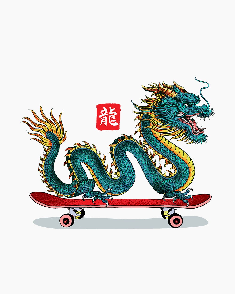 Long Board Dragon Kids T-Shirt