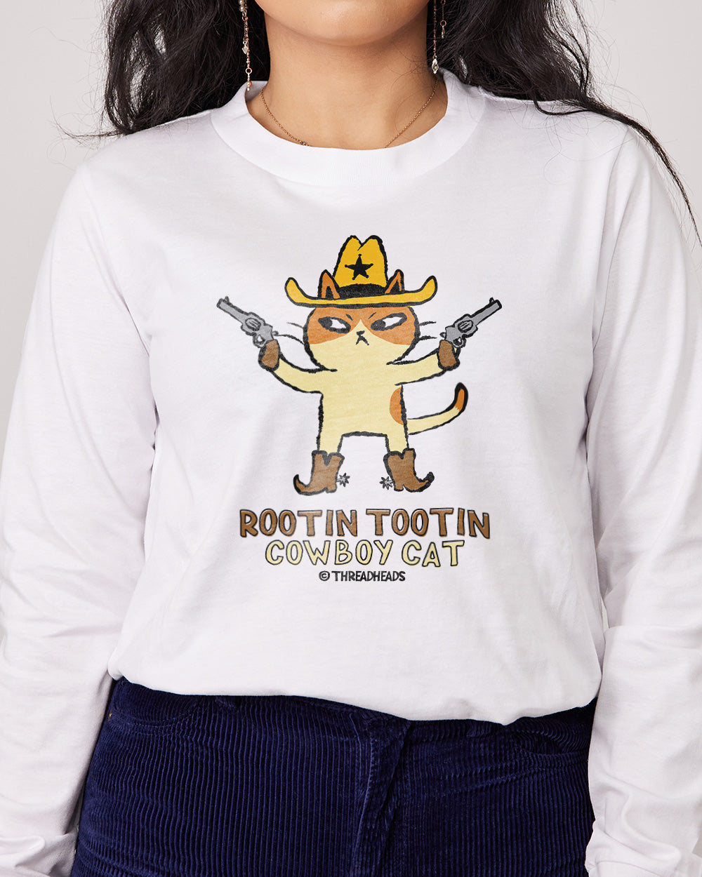 Rootin Tootin Cowboy Cat Long Sleeve