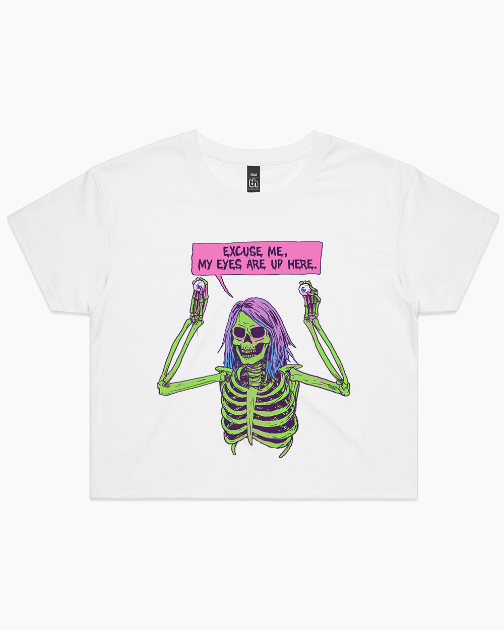 My Eyes are Up Here Crop Tee