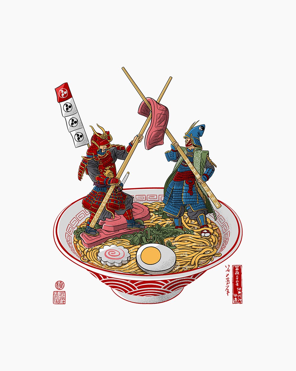 Samurai Duel over Ramen T-Shirt