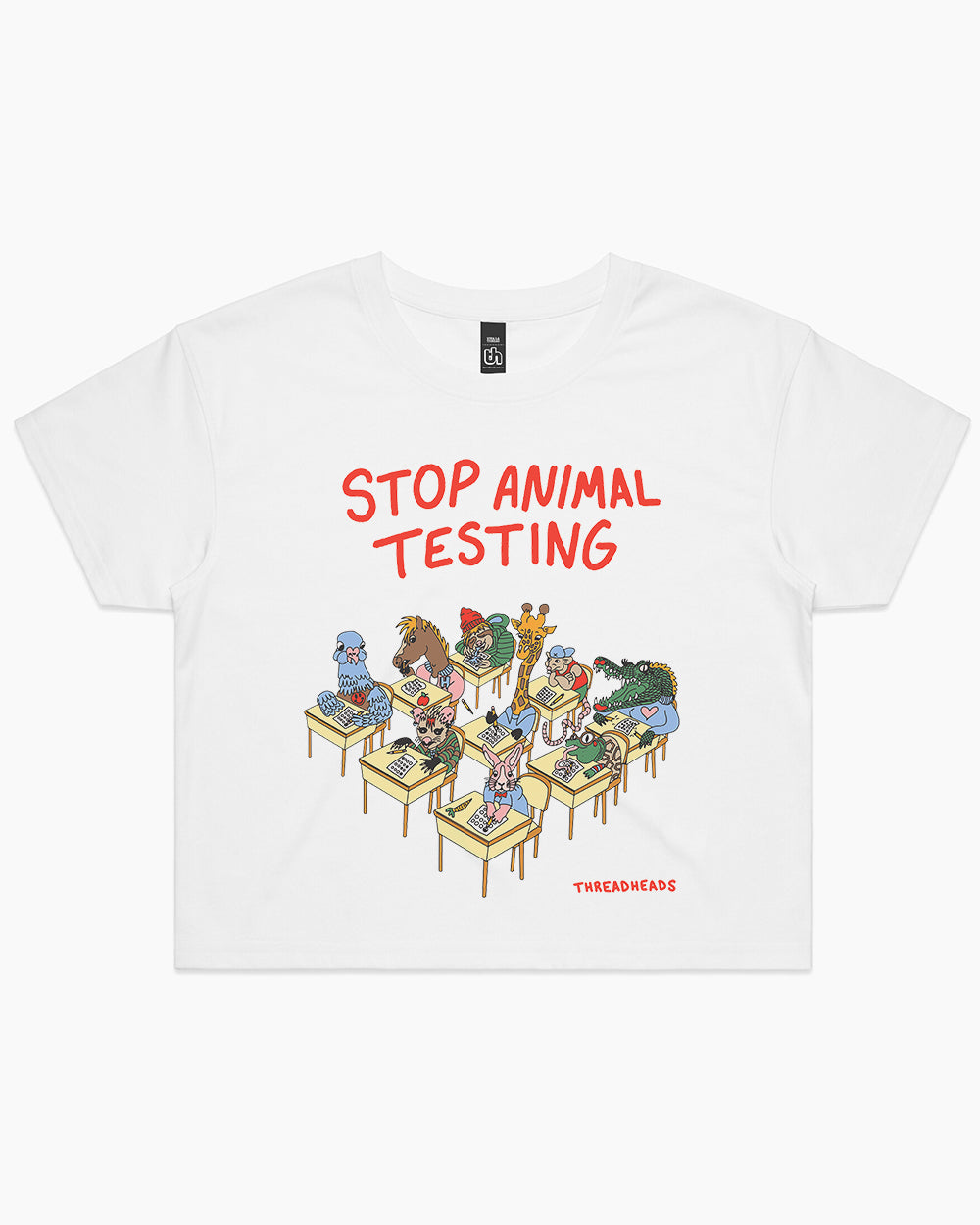 Stop Animal Testing Crop Tee