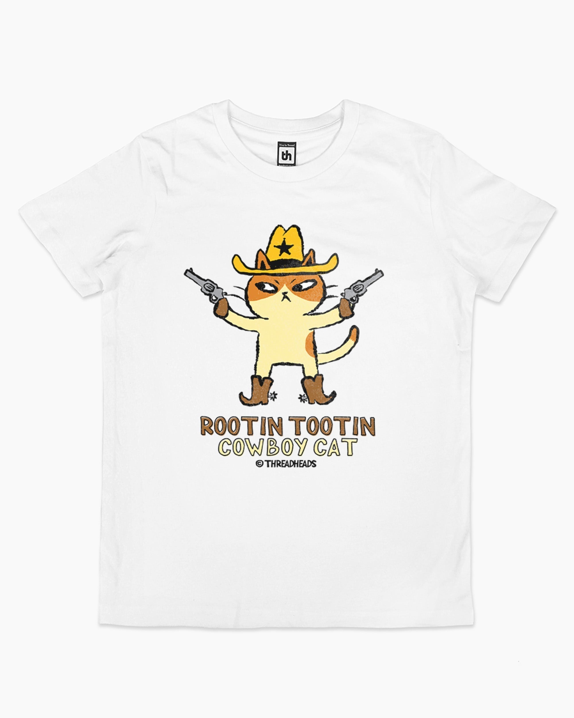 Rootin Tootin Cowboy Cat Kids T-Shirt